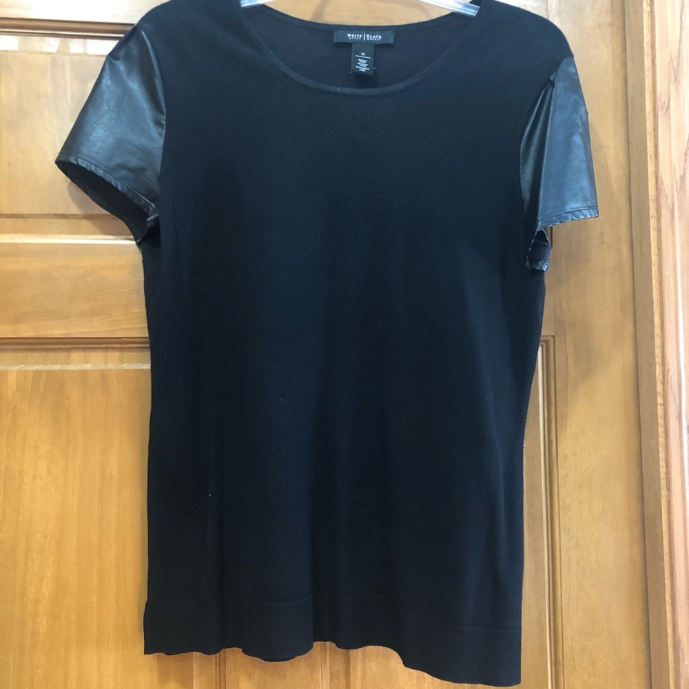 White House Black Market Shirt with faux leather